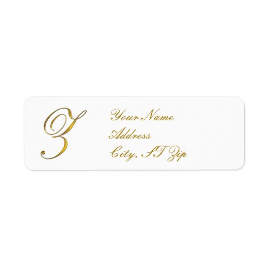 Gold Monogram Z Return Address Labels (Voorkant)