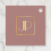 Gold Monogramed Roos Gold Elegant Sjabloon Bedankjes Labels (Achterkant)