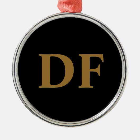 Gold Monogrammed Metal Ornament (Voorkant)