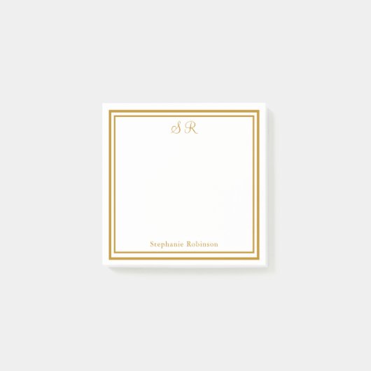 Gold Monogrammed Post-it® Notes (Voorkant)