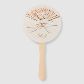 Gold Monogrammed Victoriaans Fan Handwaaier (Voorkant)