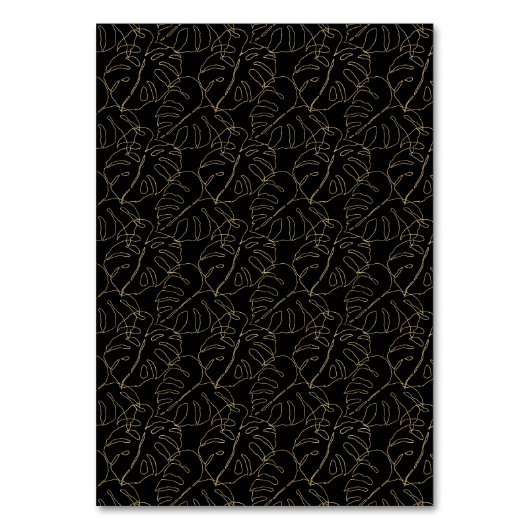 Gold monstera feuille Mariage merci Table Card (Dos)