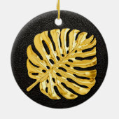 Gold Monstera Keramisch Ornament (Achterkant)