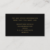 Gold monstera leaf, rsvp bruiloft informatiekaartje (Achterkant)