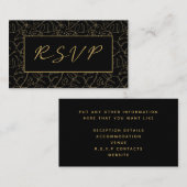 Gold monstera leaf, rsvp bruiloft informatiekaartje (Voorkant / Achterkant)