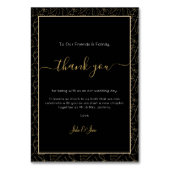 Gold monstera leaf Wedding bedankt voor de tafelka (Voorkant)