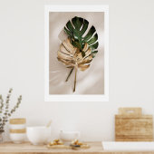 GOLD MONSTERA NO1-POSTER POSTER (Keuken)