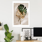 GOLD MONSTERA NO1-POSTER POSTER (Thuiskantoor)