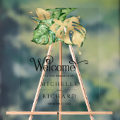Gold Monstera Tropical Palm Wedding Welcome (Neutre)