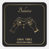 Gold Moon Balance Inention Candle Label (Voorkant)