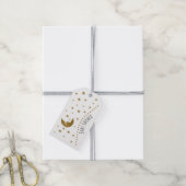 Gold Moon en Stars Baby shower Cadeaulabel (Met Touw)