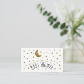 Gold Moon en Stars Baby shower Ticket Invitation Informatiekaartje (Staand voorkant)