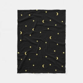 Gold Moon en sterren Fleece Deken