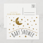 Gold Moon et étoiles Baby shower Invitation (Devant / Derrière)