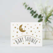 Gold Moon et étoiles Baby shower Invitation (Debout devant)