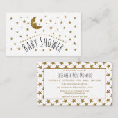 Gold Moon et Stars Baby shower Ticket Invitation (Devant / Derrière)