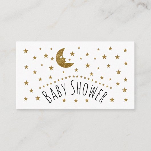 Gold Moon et Stars Baby shower Ticket Invitation (Devant)