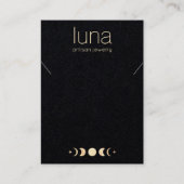 Gold Moon Phase Zodiac Ketting Display Holder Visitekaartje (Voorkant)
