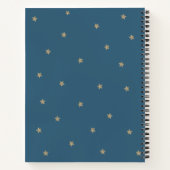 Gold Moon & Stars Marine Blue Baby shower Livre d' (Dos)