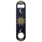 Gold Moon Sun Mandala Blue Night Sky Motif (Dos)