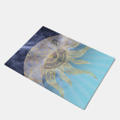 Gold Moon Sun Mandala Celestial Design Deurmat (Schuin)