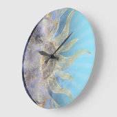 Gold Moon Sun Mandala Celestial Design Grote Klok (Hoek)