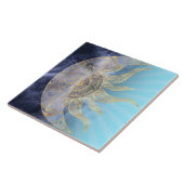 Gold Moon Sun Mandala Celestial Design Tegeltje (Zijkant)