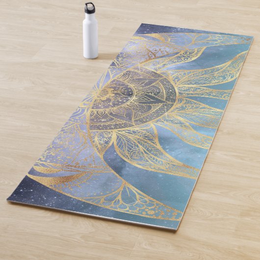 Gold Moon Sun Mandala Celestial Design Yogamat (In situ)
