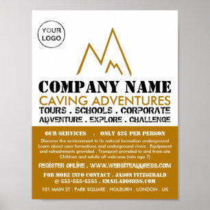 Gold Mountain-Logo, Caving Adventure Adverteren Poster