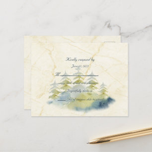 Gold Mountains Backdrop Green en Blue Trees RSVP Briefkaart
