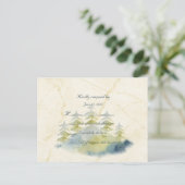 Gold Mountains Backdrop Green en Blue Trees RSVP Briefkaart (Staand voorkant)