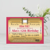 Gold Movie Ticket Cinema film Strip Invitation (Debout devant)