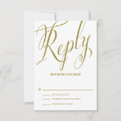 Gold Mr. en Mrs Elegant Script Wedding RSVP Kaart (Voorkant)