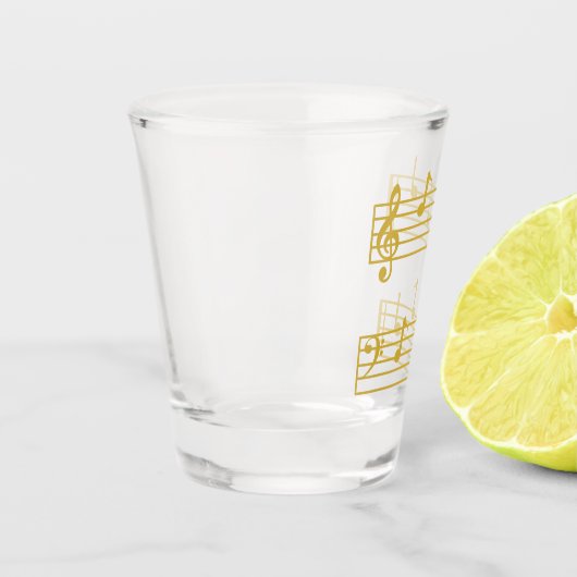 GOLD MUSIC LOVER DAD GIFT PIANO MUSICAL NOTES SHOT GLAS (Links)