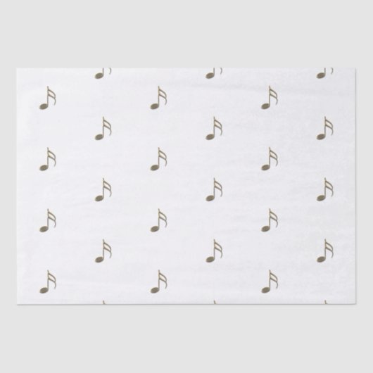 Gold Music Note Patroon Tissue Paper Tissuepapier (Voorkant)