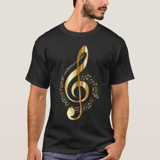 Gold Music Note T-shirt (Voorkant)