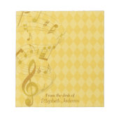 Gold Music Notes Bloc-notes personnalisé Harlequin (Devant)