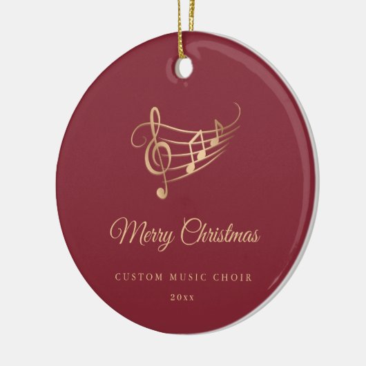 Gold Music Notes Elegant Script Christmas Keramisch Ornament (Links)