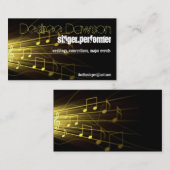 gold music notes music carte de visite (Devant / Derrière)