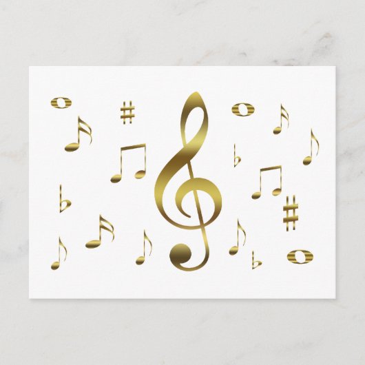 Gold Musical Notes Briefkaart (Voorkant)
