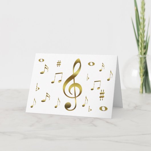 Gold Musical Notes Card Kaart (Voorkant)