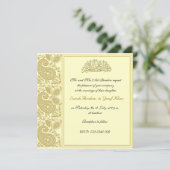 Gold Muslim bruiloft Kaart (Staand voorkant)