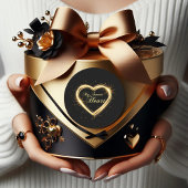 Gold My Sweet Heart Zwarte Valentijn Ronde Sticker