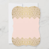 Gold n Blush Lace Elegant 30th Birthday Kaart (Achterkant)