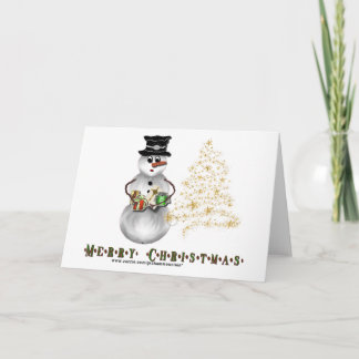 Gold N Glitter Snowman Kaart