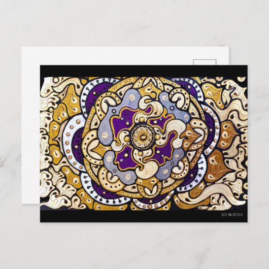 Gold N Lavender Briefkaart (Voorkant / Achterkant)
