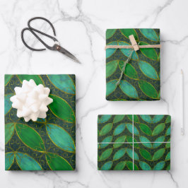 "Gold 'n Leaf" Inpakpapier Plat Vellen Set van 3
