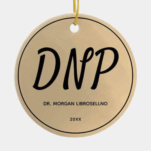Gold Name DNP Afstuderen Keramisch Ornament (Voorkant)