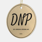 Gold Name DNP Afstuderen Keramisch Ornament (Links)
