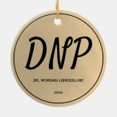 Gold Name DNP Afstuderen Keramisch Ornament (Achterkant)